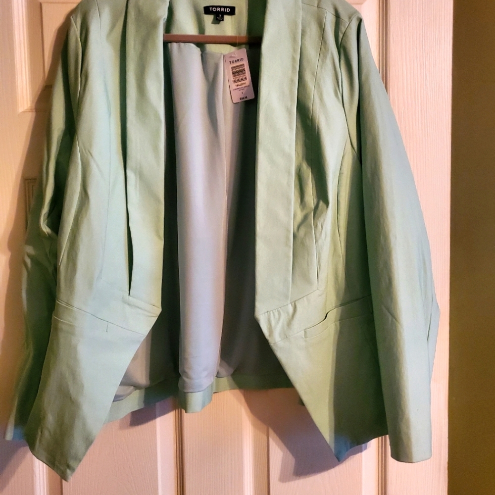 torrid Mint Green Open Front Blazer